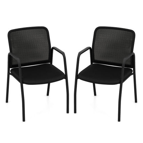 Load image into Gallery viewer, Waiting Room Chair Set of 2 Office Guest Chairs with Ergonomic Mesh Backrest-Black
