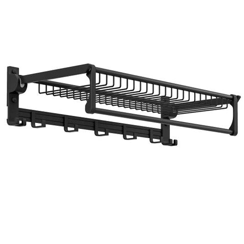 Load image into Gallery viewer, Wall Mounted Towel Shelf with Adjustable Towel Bar and Movable Hooks No Assembly Required
