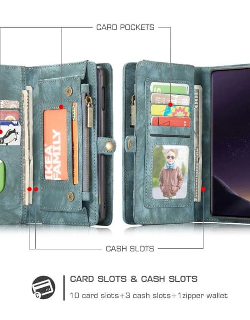 Load image into Gallery viewer, Luxury Leather Wallet with 11 Card Holders And Detachable Phone Case for Samsung Note 10 Plus A20 A50 A70 A80 S9 S8 Note 9 by Js House
