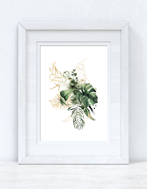 Load image into Gallery viewer, Watercolour Gold Greenery Madness Bedroom Home Kitchen Living Room Wall Decor Print by WinsterCreations™ Official Store
