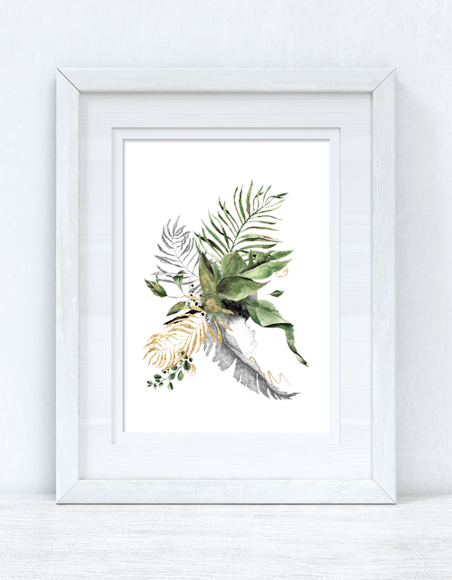 Load image into Gallery viewer, Watercolour Gold Greys Greenery Madness Bedroom Home Kitchen Living Room Wall Decor Print by WinsterCreations™ Official Store
