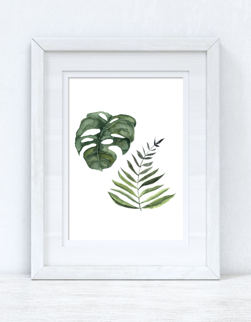 Load image into Gallery viewer, Watercolour Greenery Duo Bedroom Home Kitchen Living Room Wall Decor Print by WinsterCreations™ Official Store
