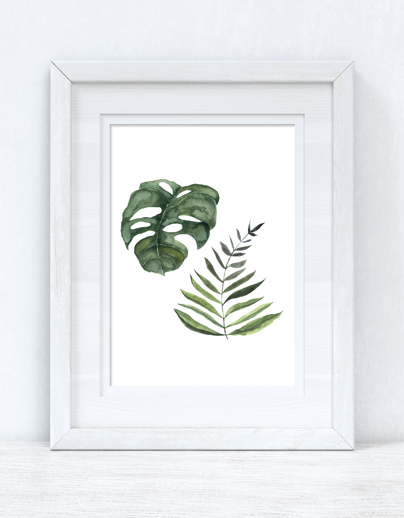 Watercolour Greenery Duo Bedroom Home Kitchen Living Room Wall Decor Print by WinsterCreations™ Official Store