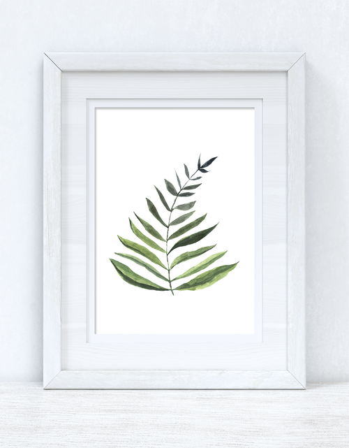 Load image into Gallery viewer, Watercolour Greenery Leaf 1 Bedroom Home Kitchen Living Room Wall Decor Print by WinsterCreations™ Official Store
