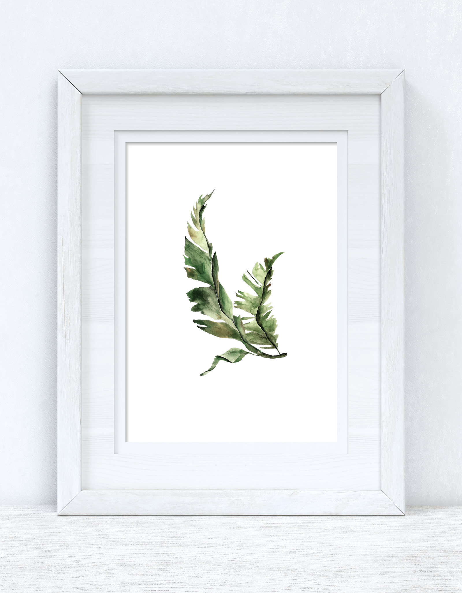 Watercolour Greenery Leaf 2 Bedroom Home Kitchen Living Room Wall Decor Print by WinsterCreations™ Official Store