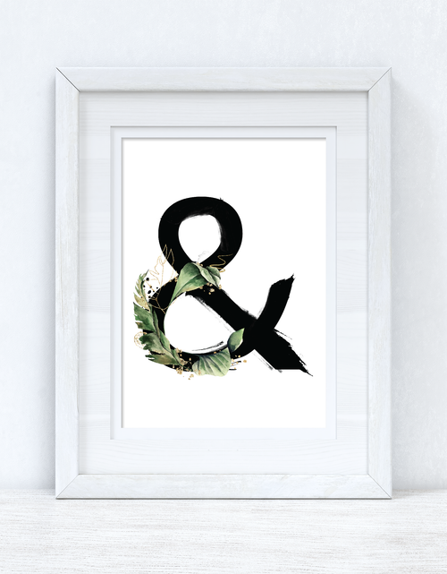 Load image into Gallery viewer, Watercolour Jungle Black Green Golds Alphabet Letter Bedroom Home Wall Decor Print by WinsterCreations™ Official Store
