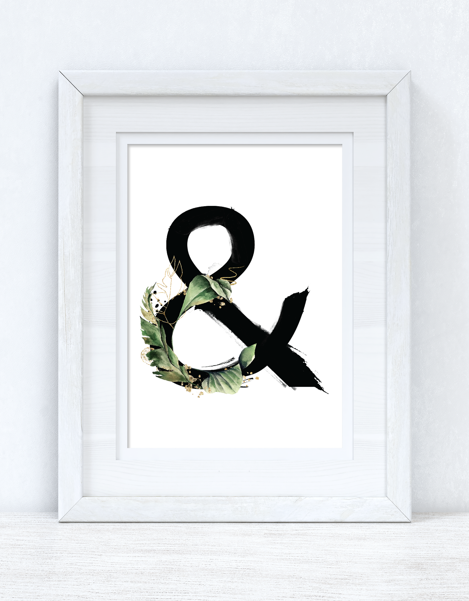 Watercolour Jungle Black Green Golds Alphabet Letter Bedroom Home Wall Decor Print by WinsterCreations™ Official Store