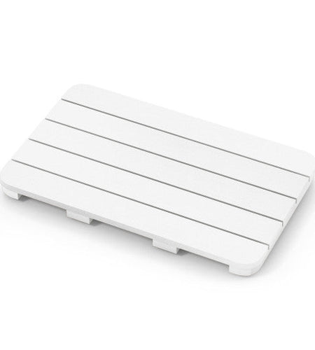 Waterproof HIPS Spa Shower Mat for Bathroom with Non Slip Foot Pads-White