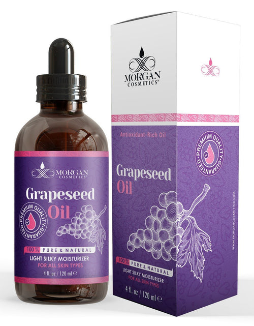 Load image into Gallery viewer, 100% Pure Grapeseed Oil Antioxidant-rich Oil For all Skin types 4 fl oz 118 ml by Morgan Cosmetics
