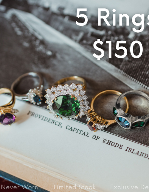 Load image into Gallery viewer, FIVE FOR ONE -Mix of 5 Vintage/Antique Rings for Women We Select Per Your Specifications Made in America - Bulk Pack by PVD Vintage Jewelry
