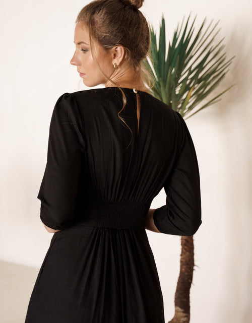 Load image into Gallery viewer, Whisper Light Button up Midi Dress by ELF
