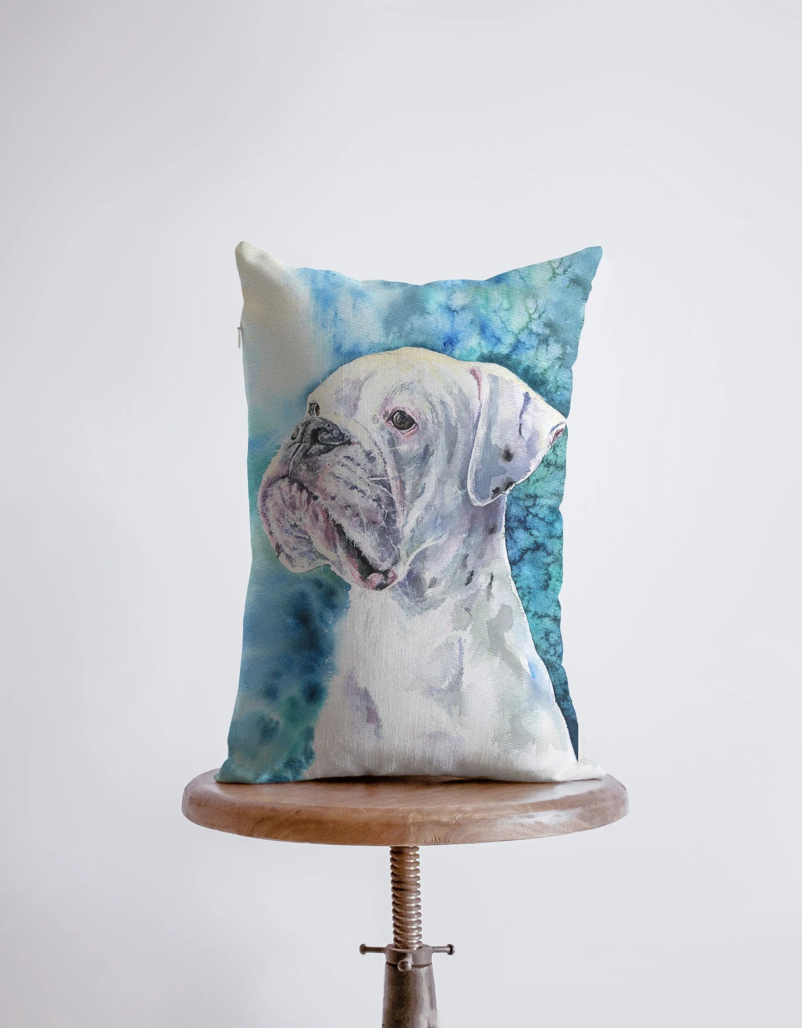 White Boxer | Watercolor Boxer | 12x18 | Pillow Cover |  Home Decor | Custom Dog Pillow | Boxer Mom  | Dog Lover Gift | Dog Mom Gift by UniikPillows