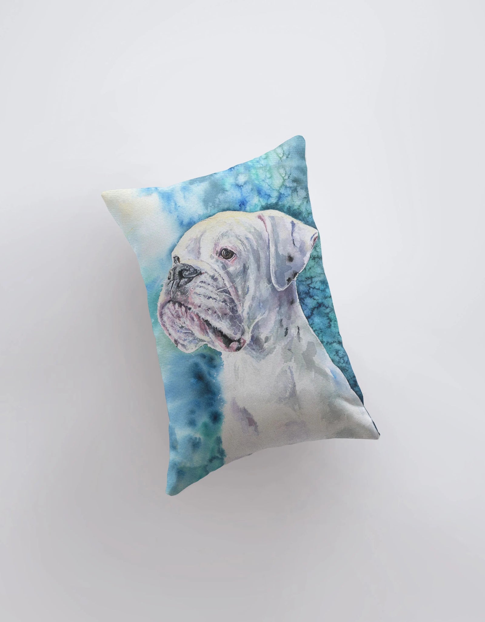 White Boxer | Watercolor Boxer | 12x18 | Pillow Cover |  Home Decor | Custom Dog Pillow | Boxer Mom  | Dog Lover Gift | Dog Mom Gift by UniikPillows
