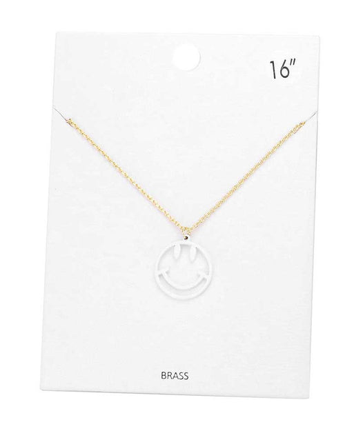 Load image into Gallery viewer, Fashionable Brass Metal Smile Pendant Necklace by Madeline Love
