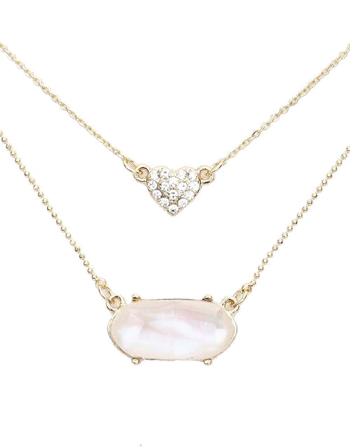 Load image into Gallery viewer, Heart Hexagon Bead Pendant Double Layered Necklace by Madeline Love
