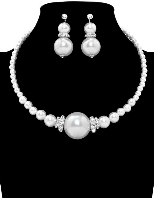 Load image into Gallery viewer, Pearl Necklace Earring Set by Madeline Love
