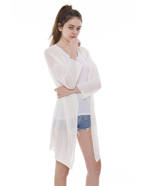 Load image into Gallery viewer, Solid Portrait Print on Back Cardigan by Madeline Love
