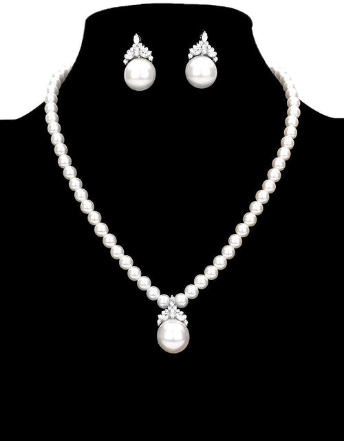 Load image into Gallery viewer, Stone Embellished Pearl Necklace by Madeline Love
