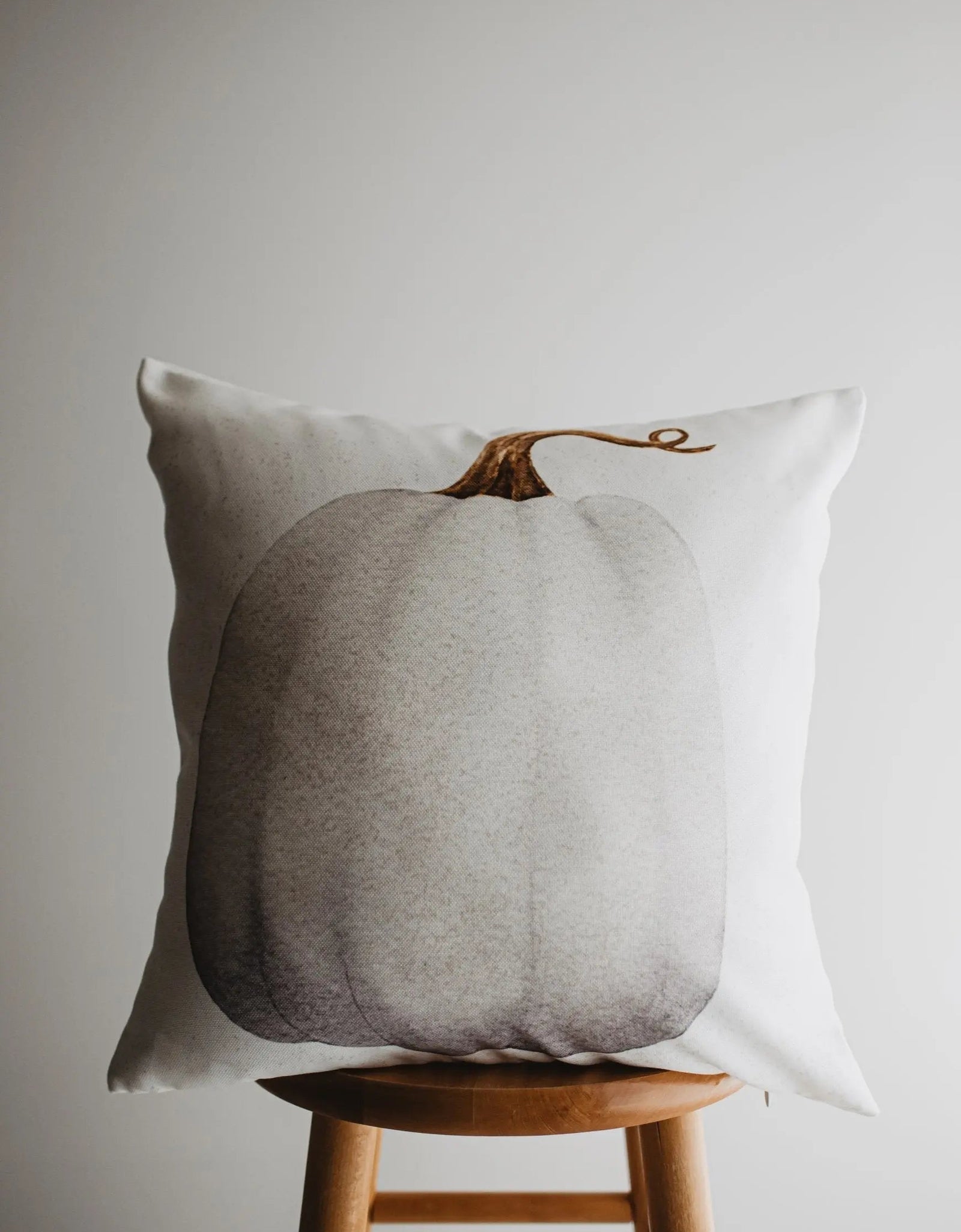 White Straight Stem Pumpkin Pillow Cover |   Primitive Farmhouse Decor | Farmhouse Pillows | Country Decor | Fall Throw Pillows | Gift by UniikPillows