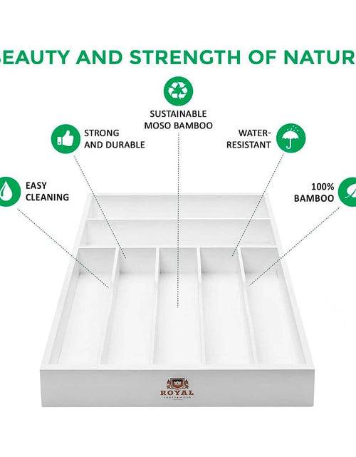 Load image into Gallery viewer, White Silverware Tray by Royal Craft Wood
