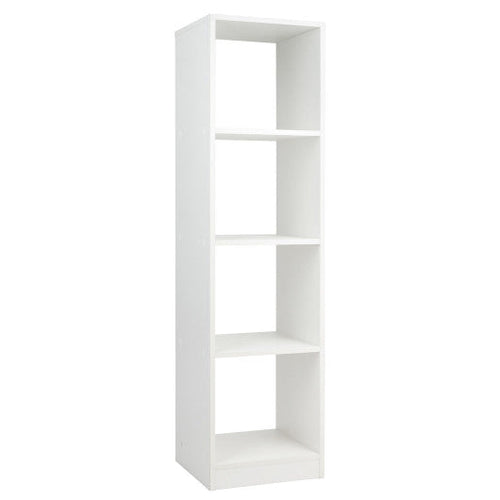 Load image into Gallery viewer, 5 Tiers 4-Cube Narrow Bookshelf with 4 Anti-Tipping Kits-White

