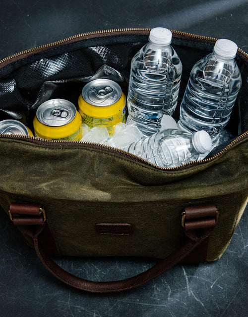 Load image into Gallery viewer, White Wing Waxed Canvas Cooler by Mission Mercantile Leather Goods
