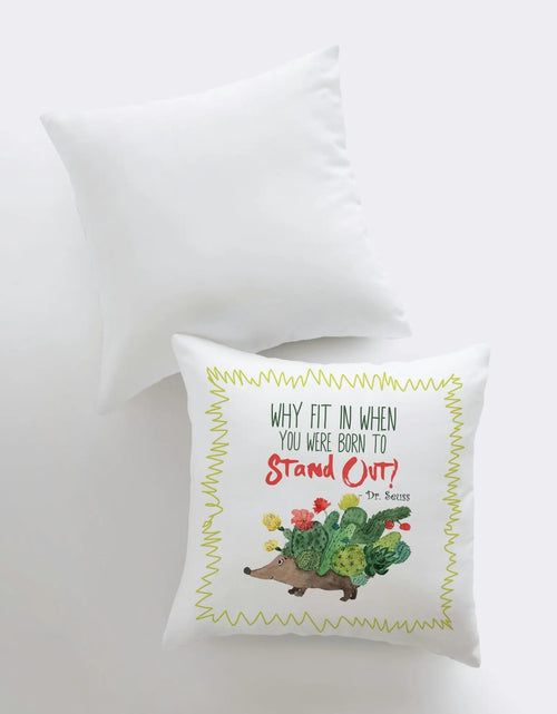 Load image into Gallery viewer, Why Fit In | Kids Room Decor | Teachers Gift | Fun Gifts | Pillow Cover | Home Decor | Throw Pillows | Happy Birthday | Room Decor by UniikPillows
