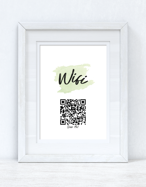 Load image into Gallery viewer, Wifi Green Splatter Scan Me! Wi-fi Q-R Scan Home Wall Decor Print by WinsterCreations™ Official Store
