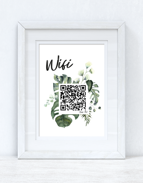 Load image into Gallery viewer, Wifi Greenery Scan Me! Wifi QR Scan Home Wall Decor Print by WinsterCreations™ Official Store
