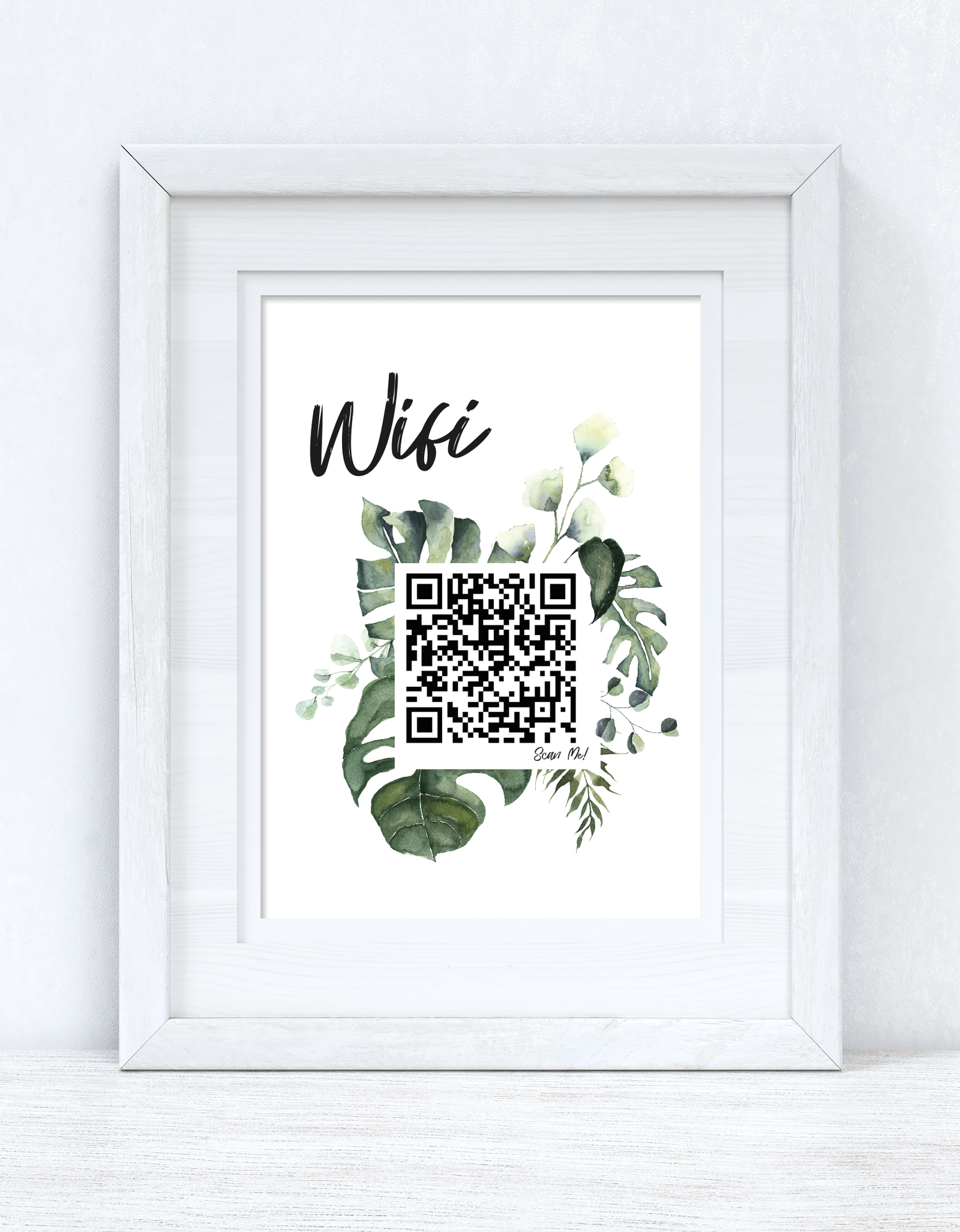 Wifi Greenery Scan Me! Wifi QR Scan Home Wall Decor Print by WinsterCreations™ Official Store