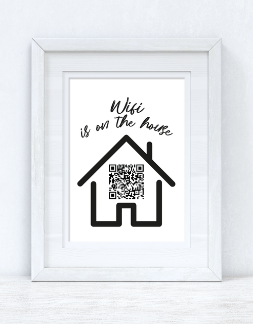 Load image into Gallery viewer, Wifi Is On The House Silhouette Wifi QR Scan Home Wall Decor Print by WinsterCreations™ Official Store
