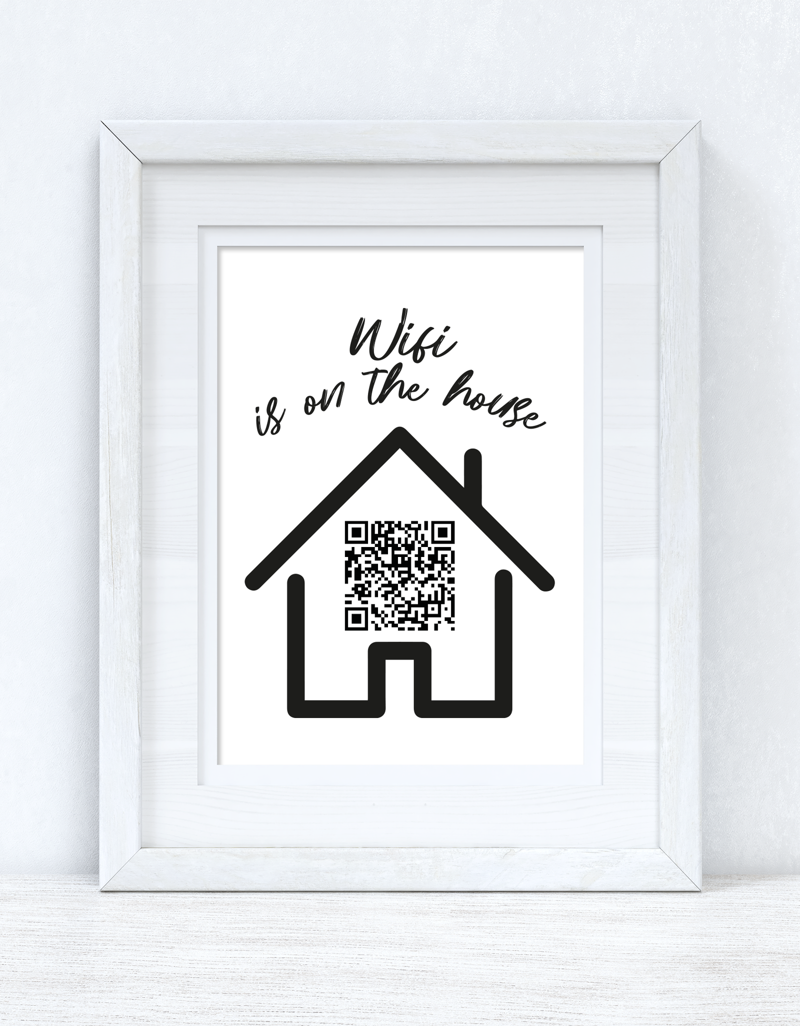 Wifi Is On The House Silhouette Wifi QR Scan Home Wall Decor Print by WinsterCreations™ Official Store