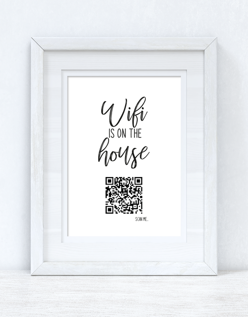 Load image into Gallery viewer, Wifi Is On The House QR Scan Home Wall Decor Print by WinsterCreations™ Official Store
