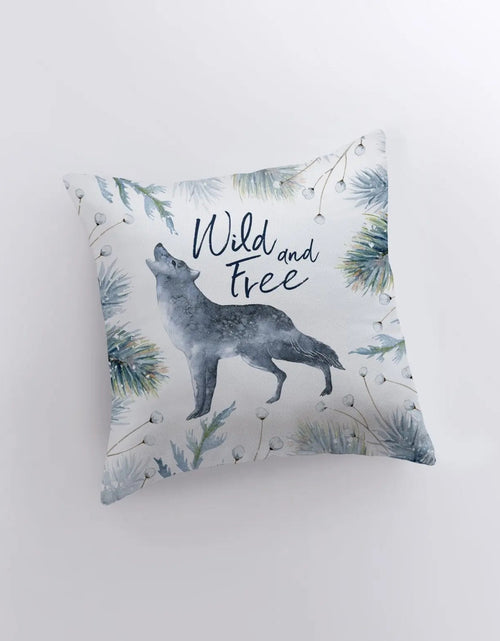 Load image into Gallery viewer, Wild and Free Wolf Pillow Cover | Wolf Decor | Throw Pillow | Animal Lover Gift | |Wilderness | Christmas tree | Christmas Gifts | Mom Gift by UniikPillows
