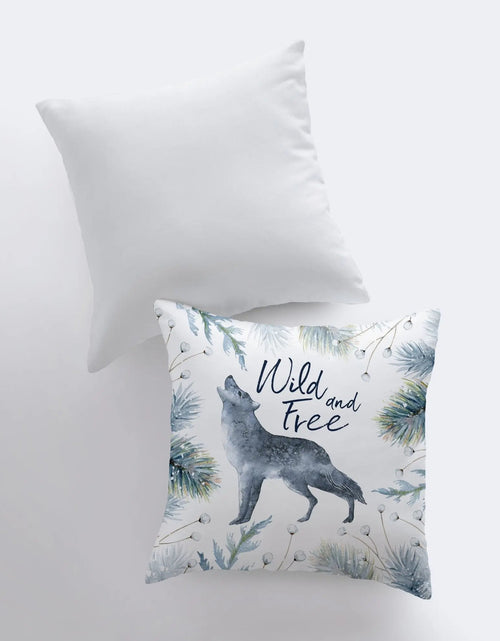 Load image into Gallery viewer, Wild and Free Wolf Pillow Cover | Wolf Decor | Throw Pillow | Animal Lover Gift | |Wilderness | Christmas tree | Christmas Gifts | Mom Gift by UniikPillows
