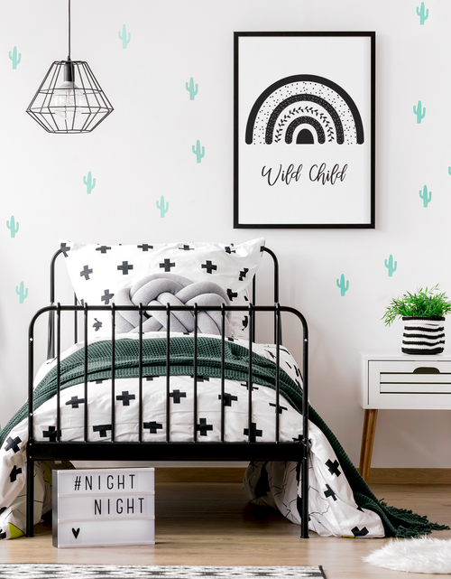 Load image into Gallery viewer, Wild Child Rainbow Monochrome Boho Children's Room Wall Bedroom Decor Print by WinsterCreations™ Official Store
