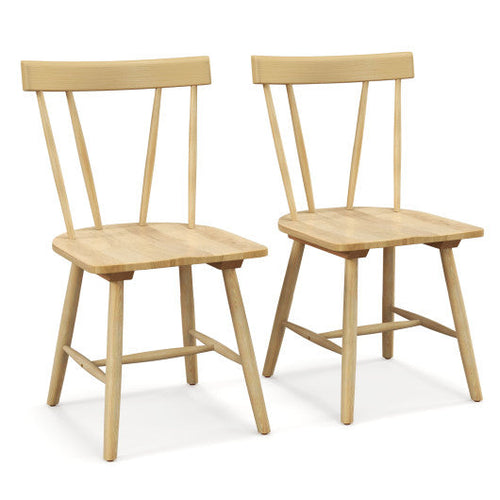 Load image into Gallery viewer, Windsor Style Armless Chairs with Solid Rubber Wood Frame-Natural
