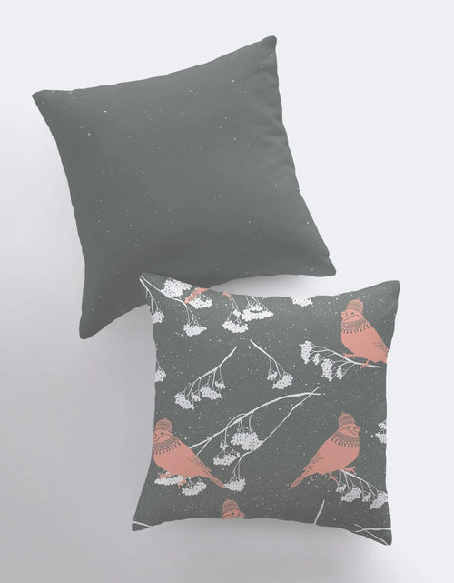 Load image into Gallery viewer, Winter Birds | Pillow Cover | Home Decor | Throw Pillow | Christmas Tree Pillow | Christmas Pillow | Decor Pillows for Couch | Bedroom Decor by UniikPillows
