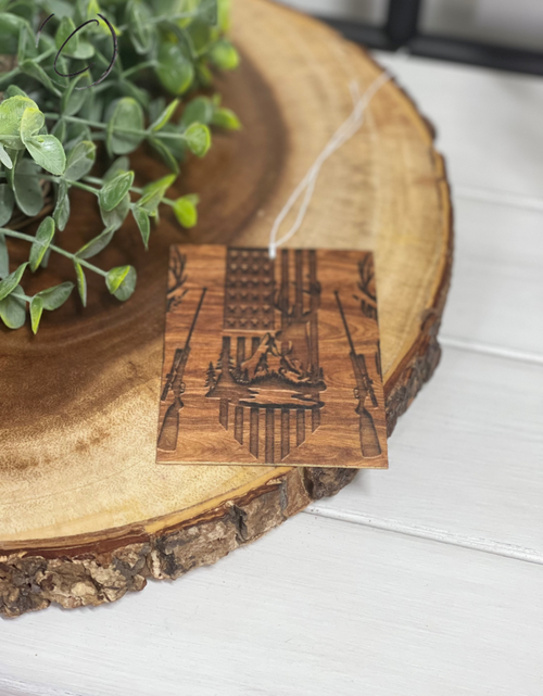Load image into Gallery viewer, Wood Grain Deer Hunter Car Freshener by CMD Wholesale
