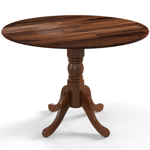 Load image into Gallery viewer, Wooden Dining Table with Round Tabletop and Curved Trestle Legs-Walnut

