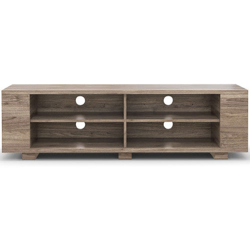 Load image into Gallery viewer, Wooden TV Stand with 8 Open Shelves for TVs up to 65 Inch Flat Screen-Light Gray
