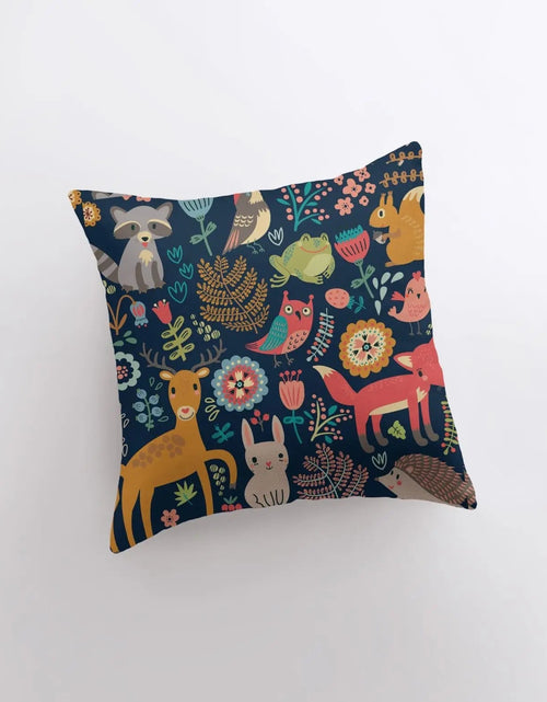 Load image into Gallery viewer, Woodlands | Pillow Cover | Throw Pillow | Home Decor | Pillow | Art Pillow | Animals | Cute Animals | Fun Pillow Design | Kids Accent Pillow by UniikPillows

