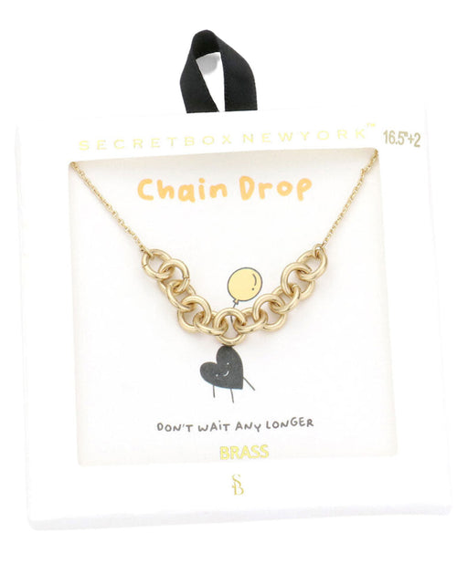 Load image into Gallery viewer, Secret Box Brass Metal Chain Link Pendant Necklace by Madeline Love
