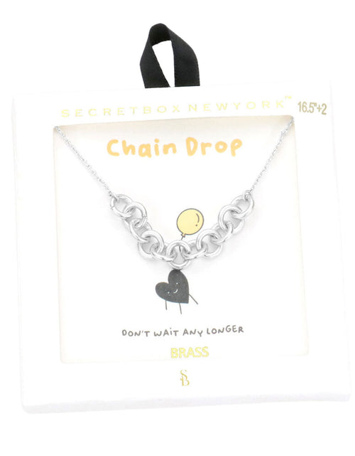 Load image into Gallery viewer, Secret Box Brass Metal Chain Link Pendant Necklace by Madeline Love
