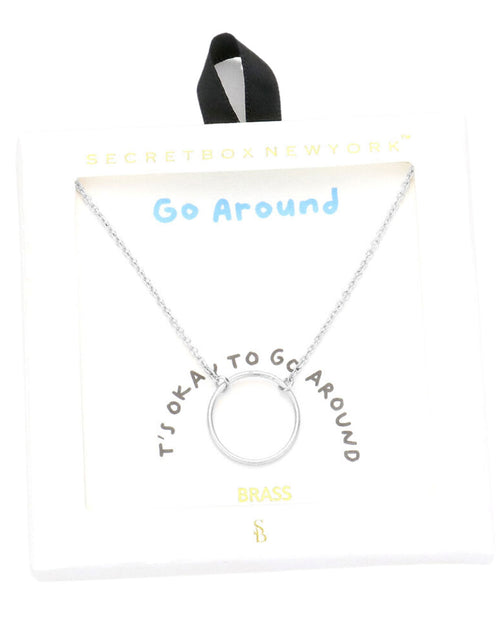 Load image into Gallery viewer, Secret Box Brass Metal Open Circle Pendant Necklace by Madeline Love
