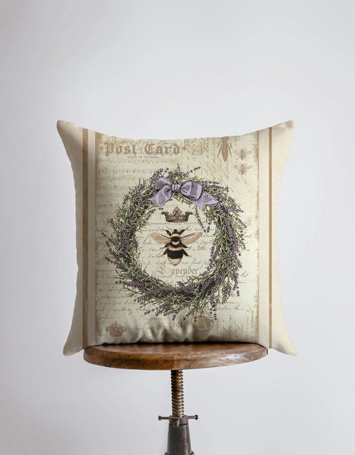 Load image into Gallery viewer, Wreath | Bee | Pillow Cover | Room Decor | Home Décor | Fall Decor Throw Pillows | Farmhouse Throw Pillows | Fall Throw Pillows | Gift by UniikPillows
