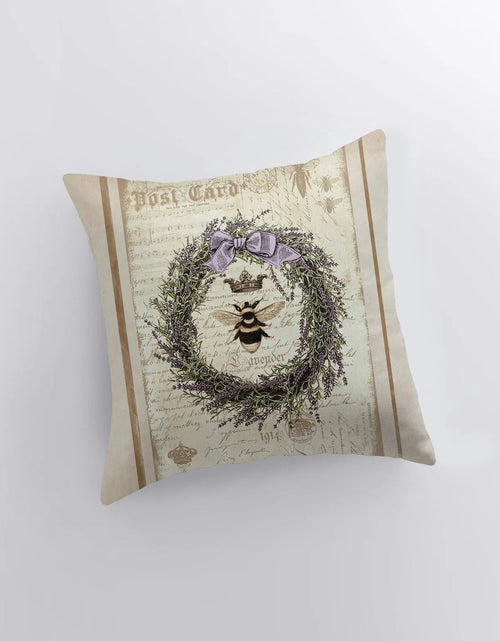 Load image into Gallery viewer, Wreath | Bee | Pillow Cover | Room Decor | Home Décor | Fall Decor Throw Pillows | Farmhouse Throw Pillows | Fall Throw Pillows | Gift by UniikPillows
