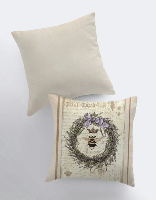 Load image into Gallery viewer, Wreath | Bee | Pillow Cover | Room Decor | Home Décor | Fall Decor Throw Pillows | Farmhouse Throw Pillows | Fall Throw Pillows | Gift by UniikPillows
