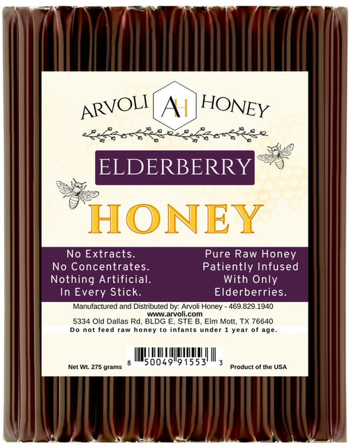 Load image into Gallery viewer, Arvoli Honey Elderberry infused Honey Sticks by Farm2Me
