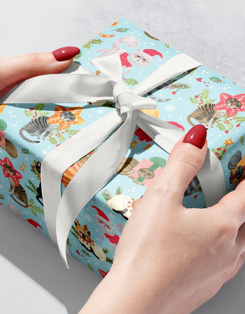 Load image into Gallery viewer, Naughty Cats Christmas Gift Wrap by Present Paper
